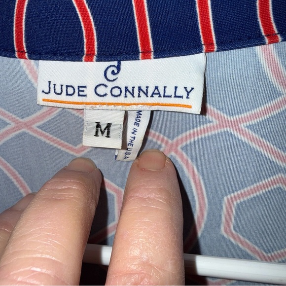 Jude Connally Dresses & Skirts - Jude Connally Navy, Pink & Red Geometric Midi Dress